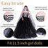 QUEBAN Bride Doll Wedding Dress with Veil Handmade Evening Party Fashion Clothes Wears Gown Exclusive Dress Outfit for 11.5 Inch Girl Dolls,Gift for Kids 3 to 8 Years Old - Black 1